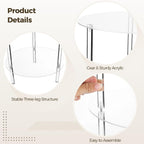 Acrylic Detachable End Table, 2-Tier Clear Round Acrylic Coffee Table, 11.8 x 19.6 Modern Small Side Desk, Detachable Beside Desk for Living Room, Bedroom