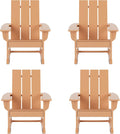 HDPE Shoreside Modern Rocking Poly Adirondack Chair (Set of 4),Teak
