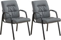 Office Guest Reception Chair Set of 2, Conference Room Chairs Waiting Room Chairs 2 Pack, Modern Leather Office Desk Chair No Wheels.