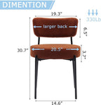 Brown Boucle Dining Chairs Set of 4, Modern Dining Room Chair with Larger Curved Backrest & Sturdy Metal Legs, Sturdy Construction Round Upholstered Dining Chairs for Kitchen, Living Room