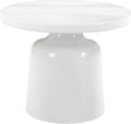 Engineering Marble White High Gloss End Table