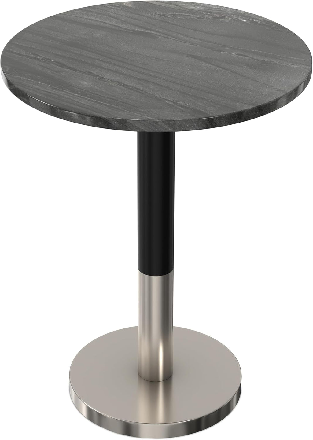SIMPLIHOME Evans Side Table - 16 inch Wide Modern Metal Frame with Black Marble Top in C-Shape Design, Contemporary Slide-Under Accent Stand or End Table for Living Room, Bedroom, or Office