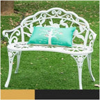 Outdoor Bench, Outdoor Bench, European Garden Patio Seating for 2 Garden Bench(White)