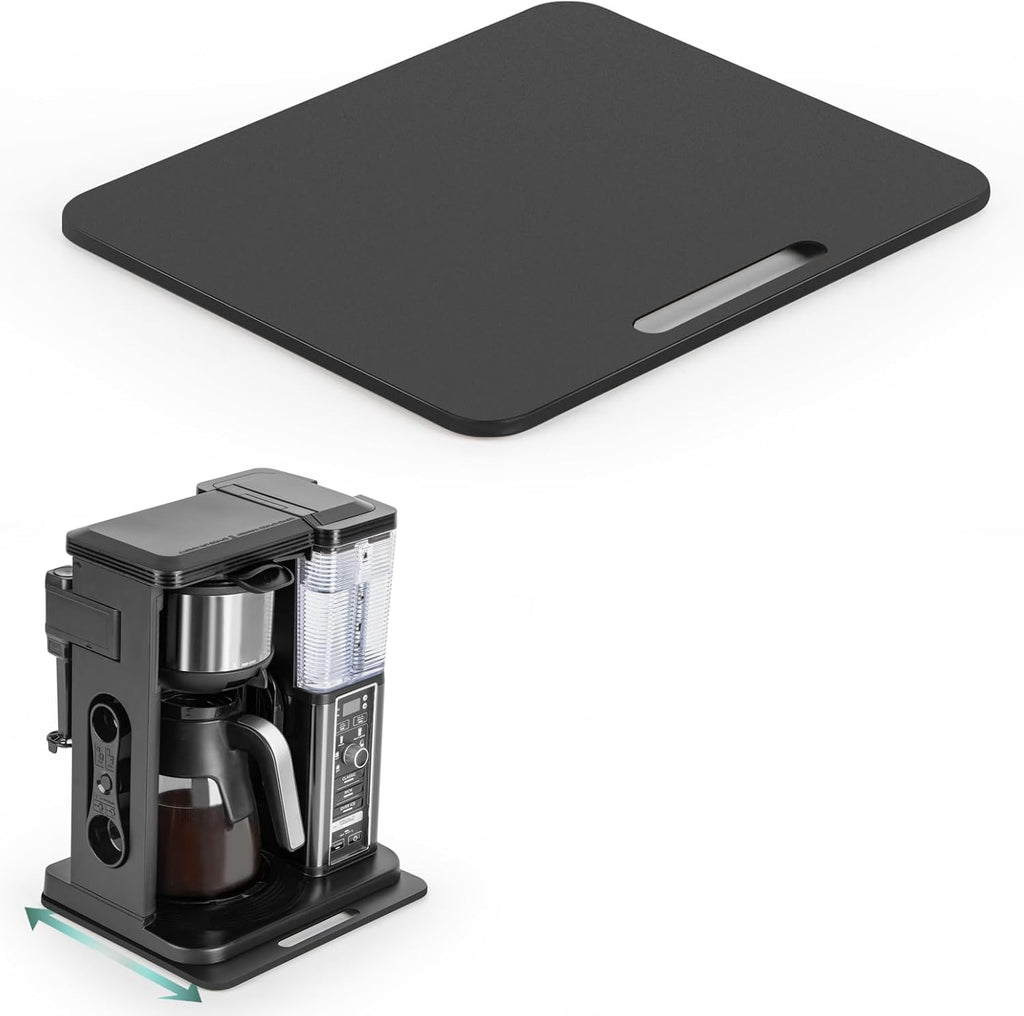 ANBOXIT Metal Appliance Slider, Sliding Tray for Coffee Maker,360° Effortless Movement,Small Appliance Rolling Tray for Counter, Coffee Pot Slider, Wide - Small (10"D x 12"W)