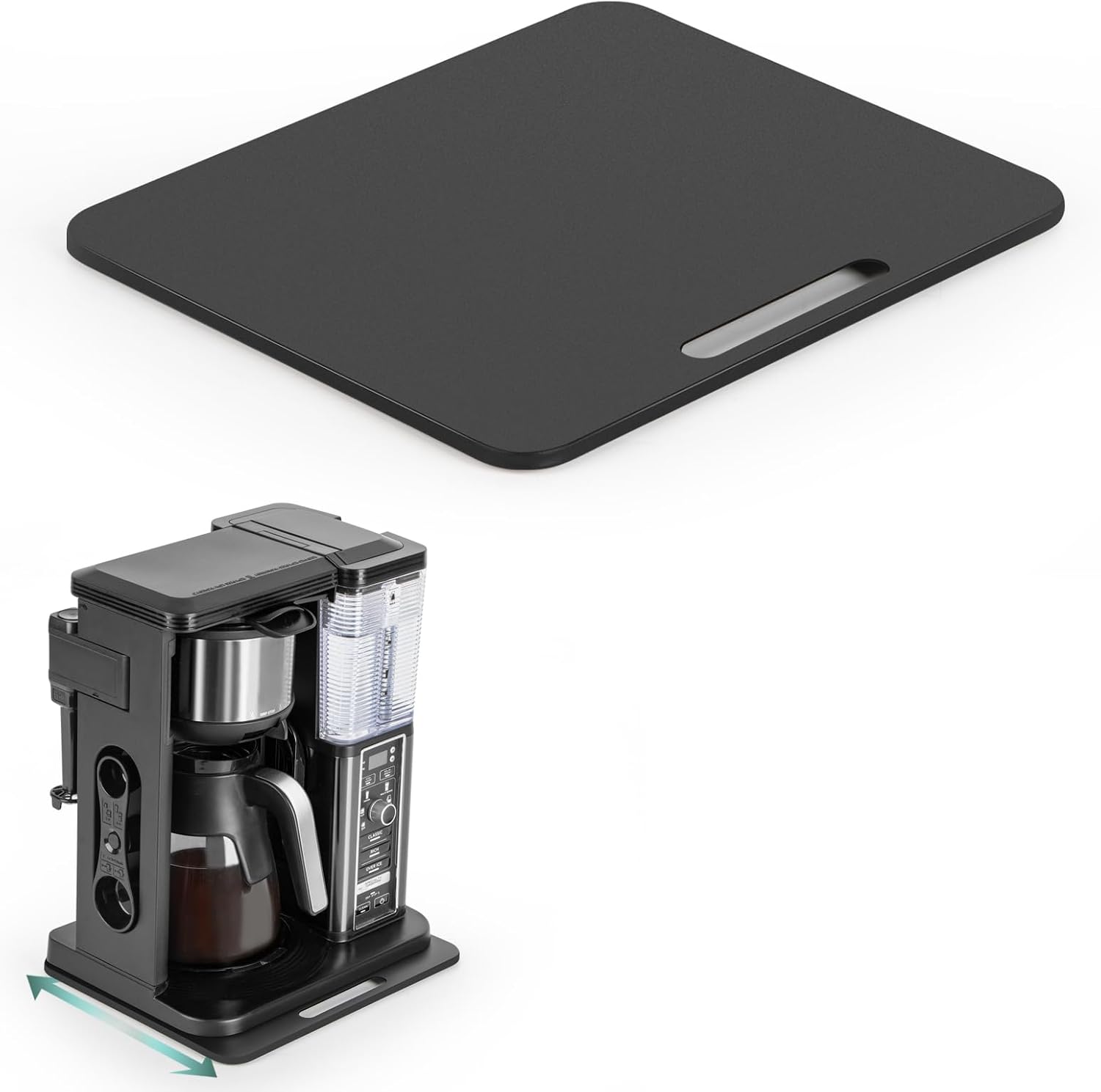 ANBOXIT Metal Appliance Slider, Sliding Tray for Coffee Maker,360° Effortless Movement,Small Appliance Rolling Tray for Counter, Coffee Pot Slider, Wide - Small (10"D x 12"W)