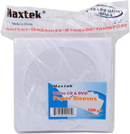 100 Pack Maxtek Premium Thick White Paper CD DVD Sleeves Envelope with Window Cut Out and Flap, 100g
