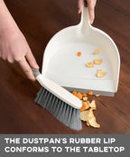 Dust Pan, Dustpan and Brush Set, Small Dust Pan and Brush Set, Hand Broom and Dustpan Set for Home, Handheld Angled Dust Pans and Brooms are Daily Cleaning Tools.Beige Brown