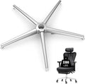 Office Chair Base Replacement (3300 lbs) - Heavy Duty Alloy Office Chair Base Replacement, Reinforced Metal Legs, Universal Cylinder and Caster Sockets(Silver)