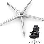Office Chair Base Replacement (3300 lbs) - Heavy Duty Alloy Office Chair Base Replacement, Reinforced Metal Legs, Universal Cylinder and Caster Sockets(Silver)