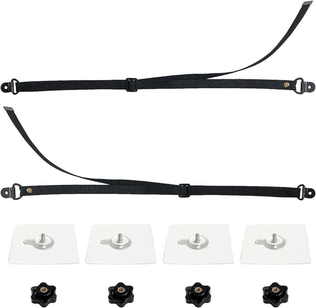 2 Pack Adjustable TV Safety Straps TV Wall Anchors No-Drill Adhesive Anti-Tip Furniture Anchors for Proofing Furniture Wall Anchors Flat Screens Fix to Wall,Cabinet,Stand Or Desk(COLOR:black)