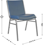 Flash Furniture 4 Pack Hercules Heavy-Duty Vinyl Lobby Chairs with Ganging Brackets and Cushioned Seats, Stacking Chairs for Waiting Rooms/Offices, Navy