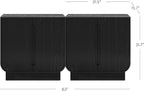 Nathan James Joey Mid Century Modern Storage Cabinet, Arched Accent Cabinet with Rounded Bottom Edges and Integrated Door Pull Cutouts, Black Oak Set of 2