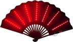 Folding Hand Fan - LED Large Light Up Festival Fãn Battery Included | Řave Faņ with Liģht Portable Følding - Performance Show Party Fån for Stage Carnival Club Belly Dance, Night Event Prop