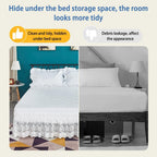 White Lace Bed Skirt for Full Bed - 15in. Drop, Easy Fit Ruffle Bedskirt Wrap Around Bed Skirt, Anti Wrinkle & Fade Resistant