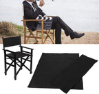 GLOGLOW 1 Set Directors Chair Canvas Replacement Covers, Movie Chair Replacement Canvas Seat and Back Cover for Home Director Chair (Black)