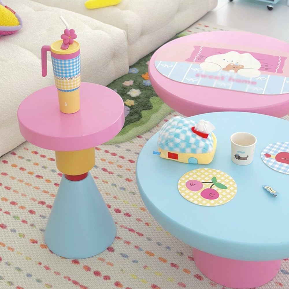 Minimalist Side Table Colorful Small Round Table Sofa Side Mini Storage Bedroom Bedside Corner