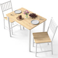 Yafylly Small Space 3 Piece Dining Table Set for 2, Compact Kitchen Table Set with 2 Chairs & Adjustable Feet, Modern Breakfast Nook Furniture for Apartment, Dorm, or Home, White