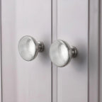 homdiy Brushed Nickel Cabinet Knobs 10 Pack, Satin Nickel Round Drawer Knobs, Heavy Duty Zinc Alloy, Rustproof Kitchen Cabinet Hardware for Bathroom Closet Dresser