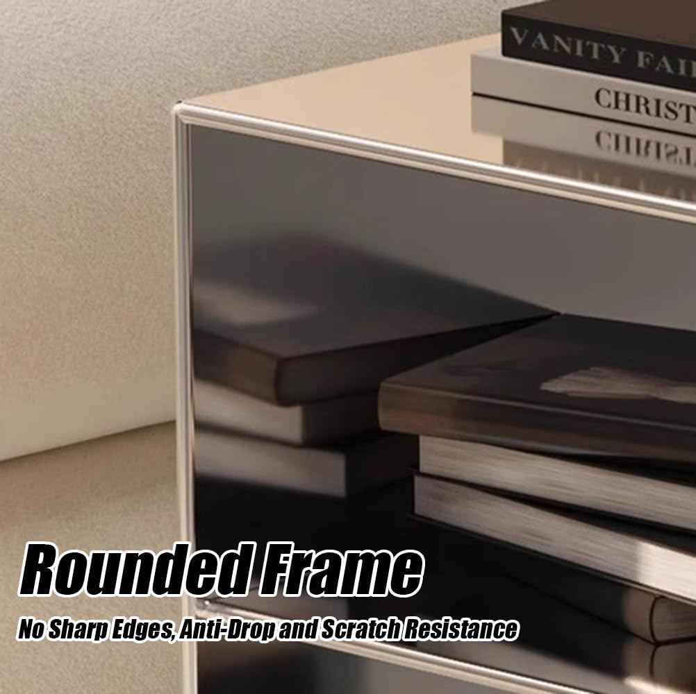 3-Layer Metal Storage Side Table, Square Sofa Side Tables, Simple End Table, Small Accent Tables for Living Room, Bedroom