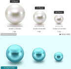 Hicarer 120 Pieces Vase Filler Pearls No Hole Floating Beads for Vase Centerpieces Brush Holder Round Faux Water Bead for DIY Home Wedding Table Party Decor, 14/20/30 mm(Creamy White, Turquoise)