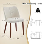 IDEALHOUSE 4 Pieces Fabric Wingback Dining Room Chairs, Comfort Thick Cushioned Kitchen Side Chairs Sturdy Wooden Legs with Anti-Slip Leveling Feet, Modern Leisure Chair for Home Indoor Use, White
