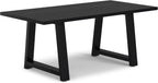 SIMPLIHOME Whitley Dining Table - 72 inch Wide Solid Mango Wood Rectangular Table in Black, Modern Farmhouse Style for Dining Room or Kitchen with Extra-Thick Trestle Base, Seats 6