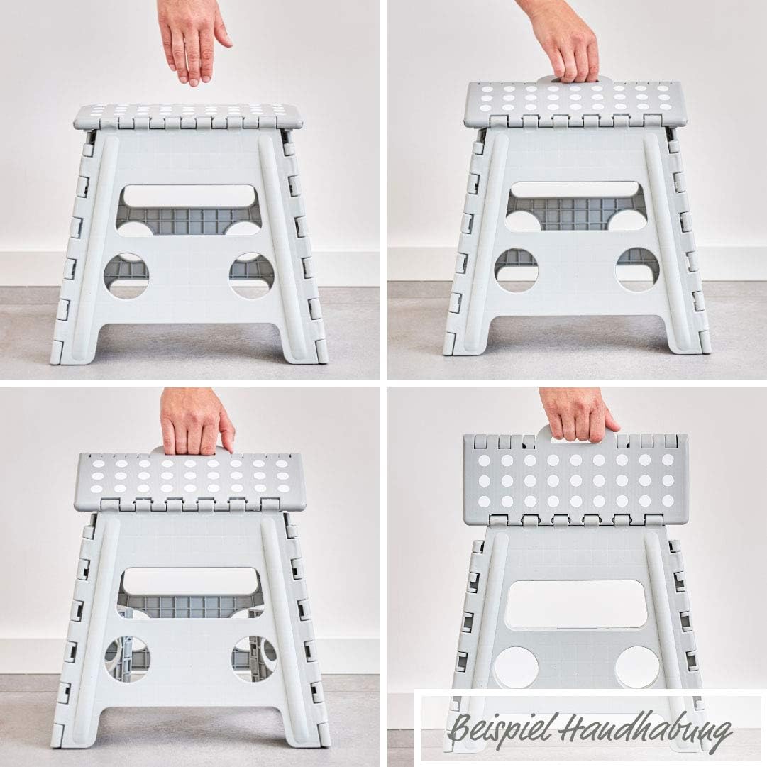 Folding Stool Portable Sturdy Camping Stool Lightweight Adjustable Retractable Stool with Load Capacity 420lbs for Camping Fishing Hiking Climbing BBQ