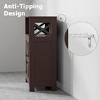 Homhedy Farmhouse Bathroom Storage Cabinet with 2 Doors, Toilet Paper Cabinet with Adjustable Shelf, Small Bathroom Cabinet for Kitchen/Laundry/Living Room, 11.8 x 23.6 x 31.5 Inches, Brown