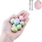 Winlyn 140 Pcs 5 Colors Mini Artificial Easter Eggs Decorative Speckled Eggs Pastel Pink Green Blue Foam Eggs 1" for Spring Easter Basket Nest Decor Bowl Fillers Seasonal Wreath DIY Craft Projects