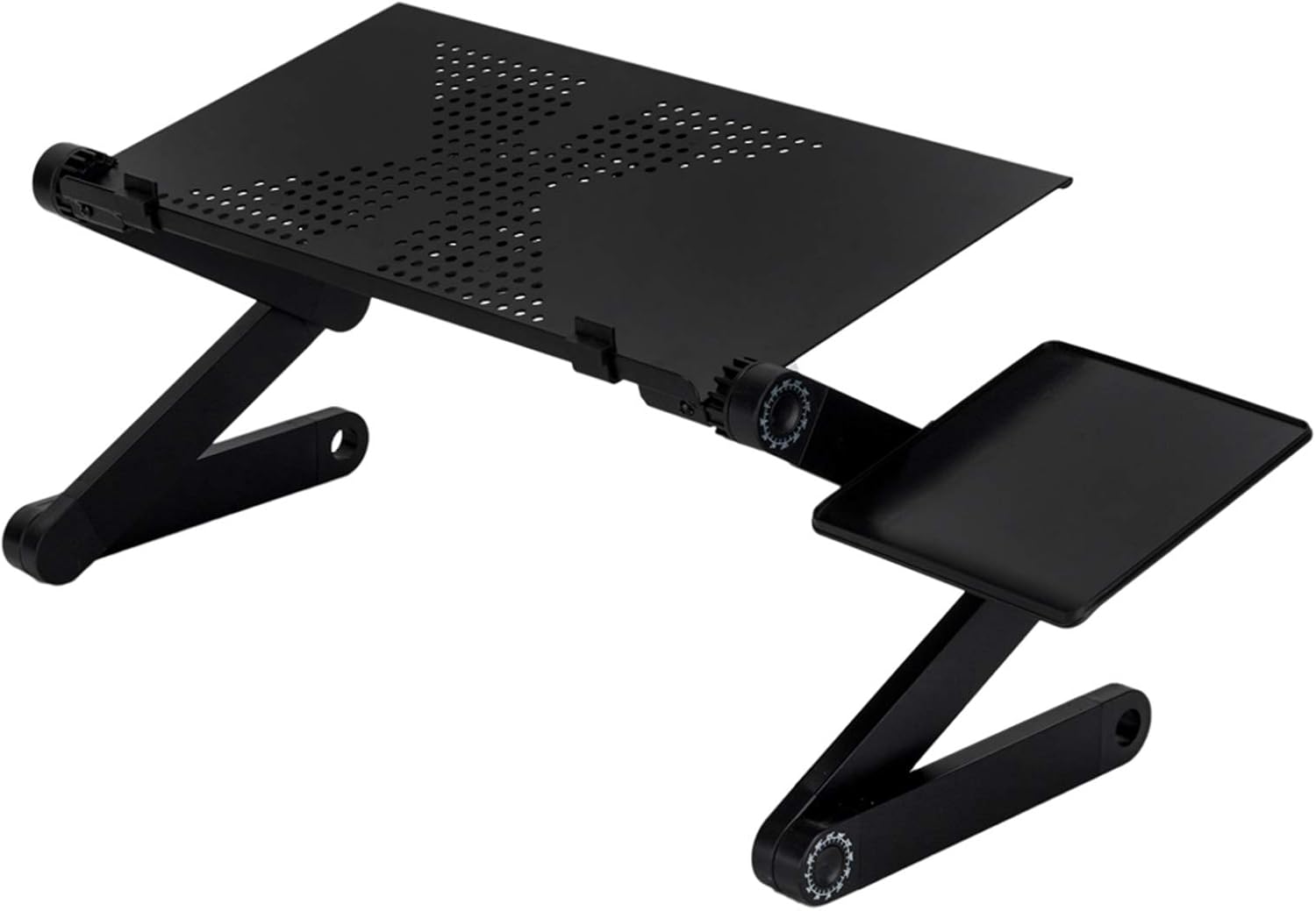 360-Degree Rotation Multifunctional Portable Folding Table with Fan & Mouse Black