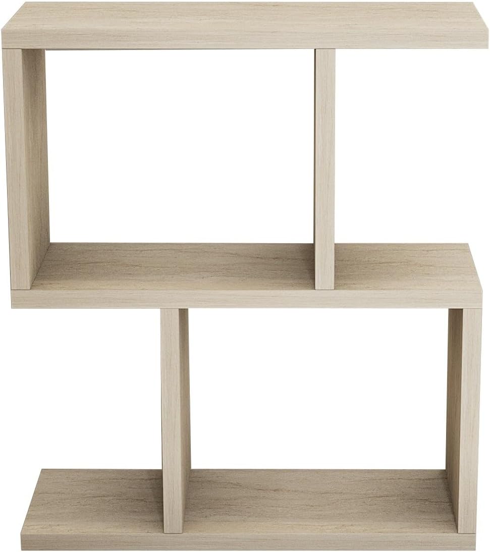 Hanah Home Elegant Side Table, Travertine Colour, 45 x 51.4 x 17 cm, 100% Melamine Coated Particle Board, 18 mm Thick, Stylish Marble Design for Modern Spaces