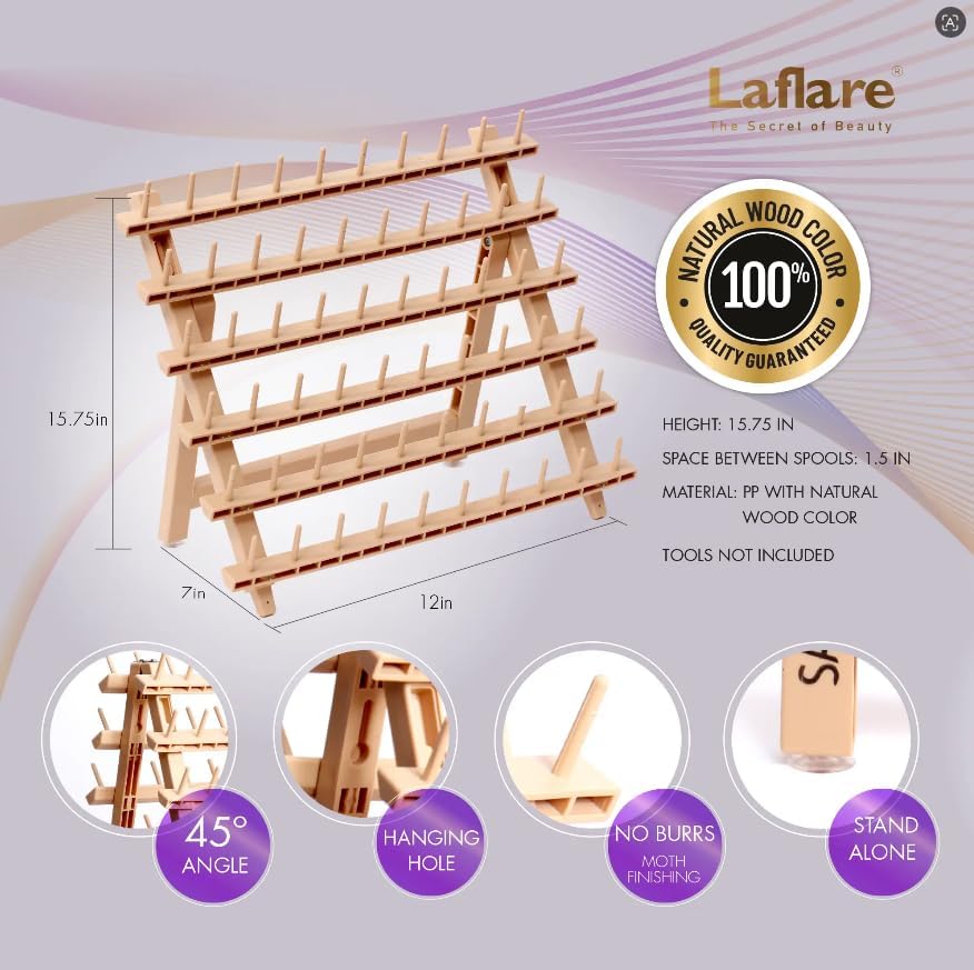 Laflare Braiding Rack for Hair with Comb set & Braid Gel Wristband & Hair clip, Hair Rack (Hair Extension Holder with 60 Pegs,) with Hair Braiding Accessories (PPCOM4)