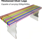 Acrylic Rainbow Color Storage Bench, Patio Bench, Suitable for Terraces, Balconies, Foyer, and Front Porches, Capable of Carrying 440 Lbs(35x23x22cm/14x9x9in)
