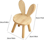 Kids Footstool Ottoman Small Wooden Chair Comfortable Ears Backrest Stable Structure Suitable for Children Bedroom Nursery Living Room