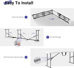 Byliable Folding Bench 6 Foot, Plastic Foldable Bench Seat with Handle, Portable Picnic Party Camping Dining Seat, Garden Multipurpose Entertaining Activities, White, 2 Pack