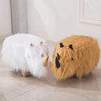 Precioso puf con Forma de Animal de Lovely Simplicity, reposapiés acolchado con cojín de rinoceronte de dibujos animados, Ideal para niños o adultos, de aspecto Afelpado, tamaño: 71 * 35 * 3
