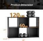 Sweetcrispy 6 Cube Storage Organizer - Open Cube Bookshelf with 3 Removable Back Panels, Display Storage Bookcase for Living Room, Bedroom, Entrance Hall, Home Office，36" Lx11.6 Wx24 H, Deep Black