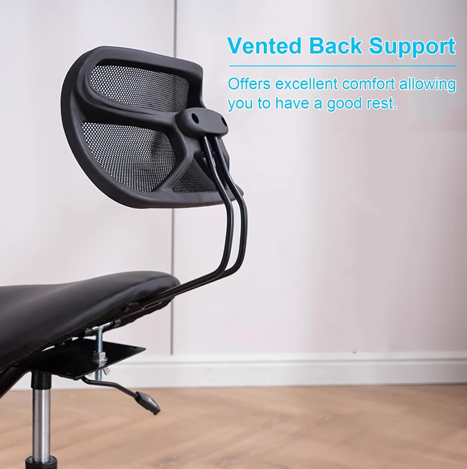Modern Ergonomic Saddle Seat Kneeling Chair with Backrest - 360° Swivel Adjustable Stool for Office & Home Use - Comfortable Black Leather Design