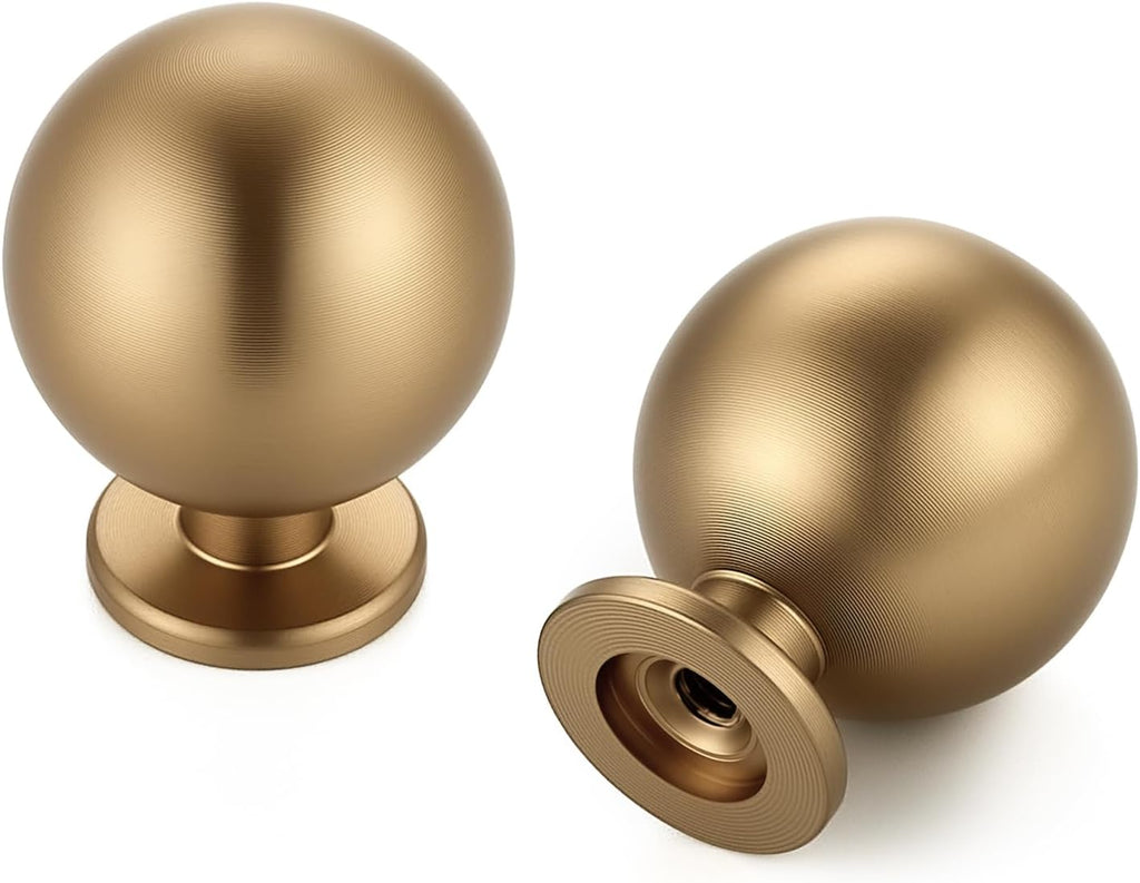12 Pack Champagne Bronze Cabinet Knobs, Round Ball Drawer Knobs for Cabinets and Dressers, 1" Diameter