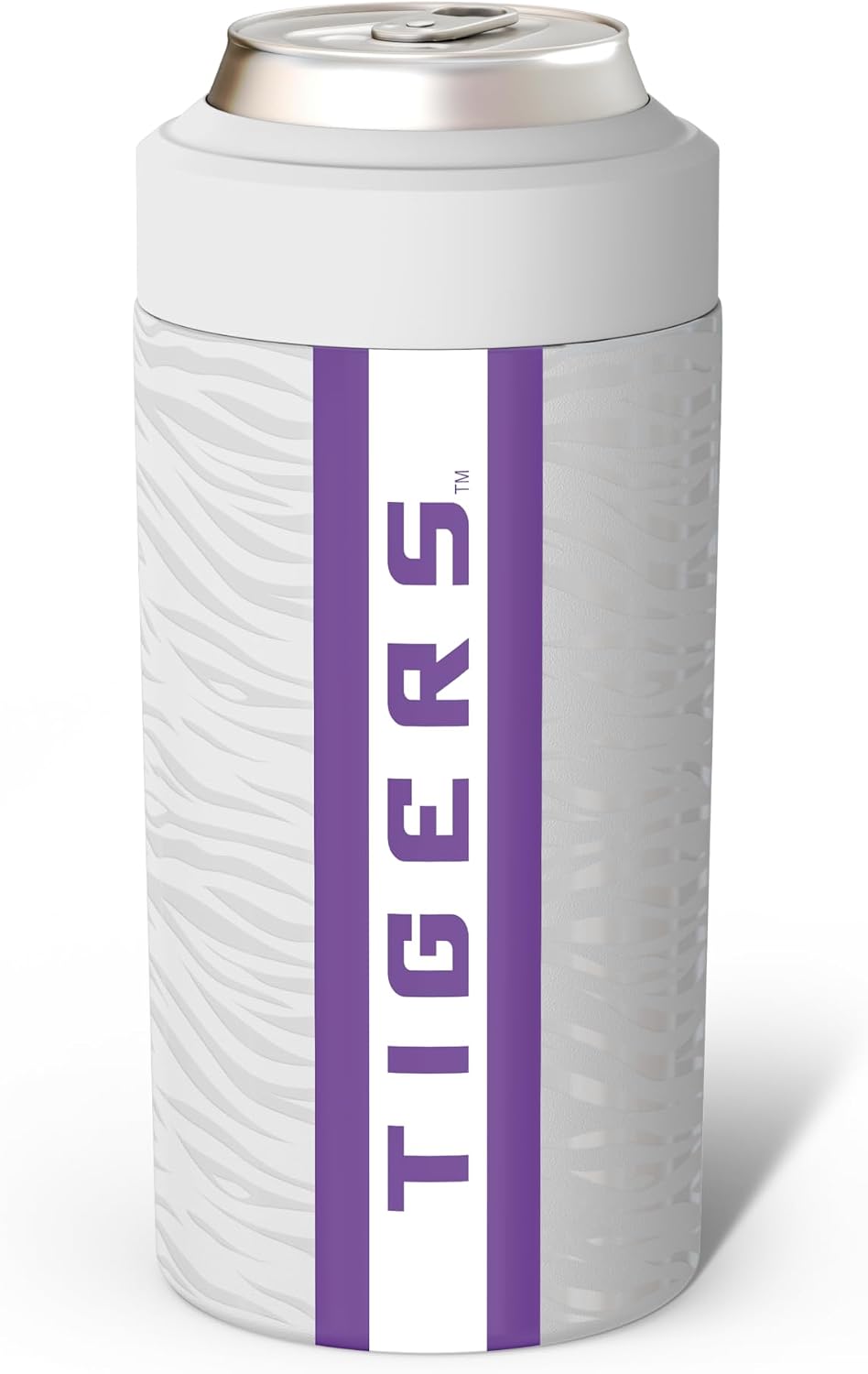 Frost Buddy NCAA Universal Buddy - Fits all - Stainless Steel Can Cooler for 12 oz & 16 oz Regular or Slim Cans & Bottles - Stainless Steel (College Team Tigers)