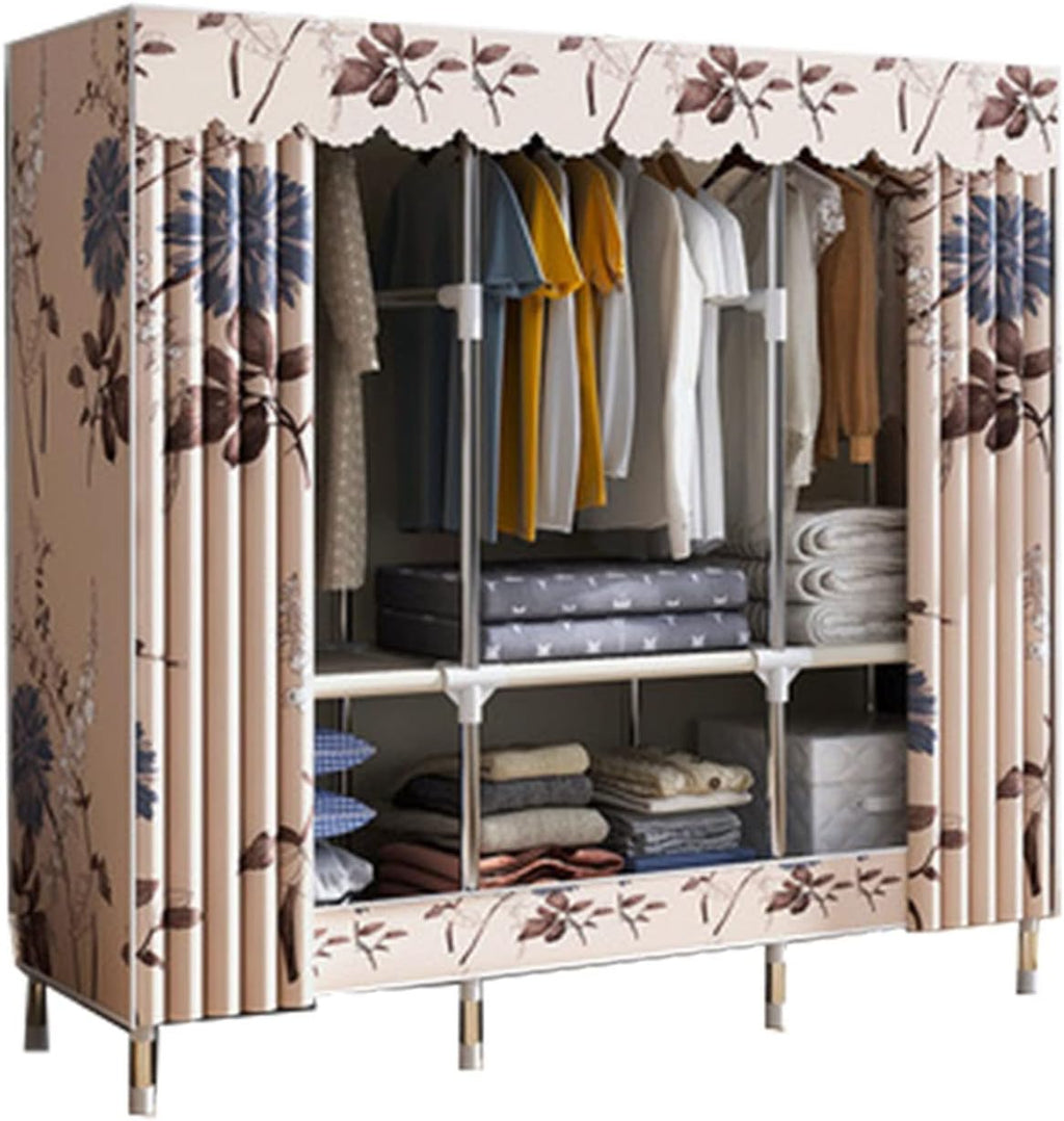 Wardrobe Organiser Wardrobe Storage Quick Install Wardrobe Storage Double The Weight Strong and Sturdy Used for Rental Room Bedroom (Size : 125X45X170cm A)
