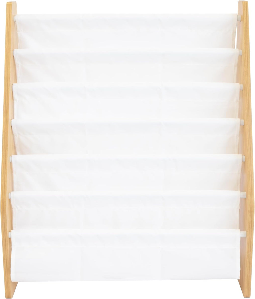 Humble Crew Kids Bookshelf, 6-Tier Front-Facing Book Display Organizer, Montessori Toddler Bookcase for Playroom, Bedroom & Reading Corner, White/Natural Wood | Humble Crew