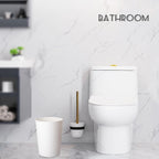 UUJOLY Small Trash Can Wastebasket Garbage Can Container Bins for Bathrooms, Laundry Room, Kitchens, Offices, Kids Rooms, Dorms (White)