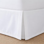 Twin Bed Skirt 18 Inch Drop, Pleated Dust Ruffle with Split Corners, 3-Sided Easy Fit Bed Skirt with Platform, Ultra-Soft Microfiber, Wrinkle Resistant, Tailored Fit, White
