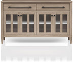 Dining Cabinet with Glass Doors and Ample Storage Space,for Kitchen