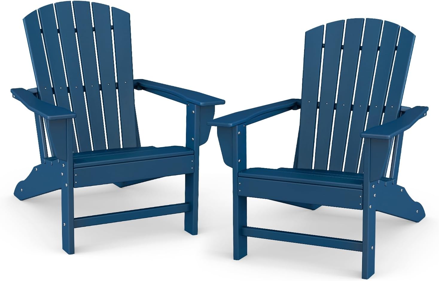 BRIOPAWS Adirondack-Chairs-Set of 2 | Fire Pit Chair | Oversized | HDPE Plastic | Weather Resistant | for Deck Outdoor Poolside Campfire | Blue