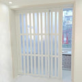 PVC Waterproof Accordion Door, Tall White Sliding Accordion Doors with Handles & Acrylic Glass, Customizable Size/Color Folding Door, Folding Double Doors for Home/Office,46x71in