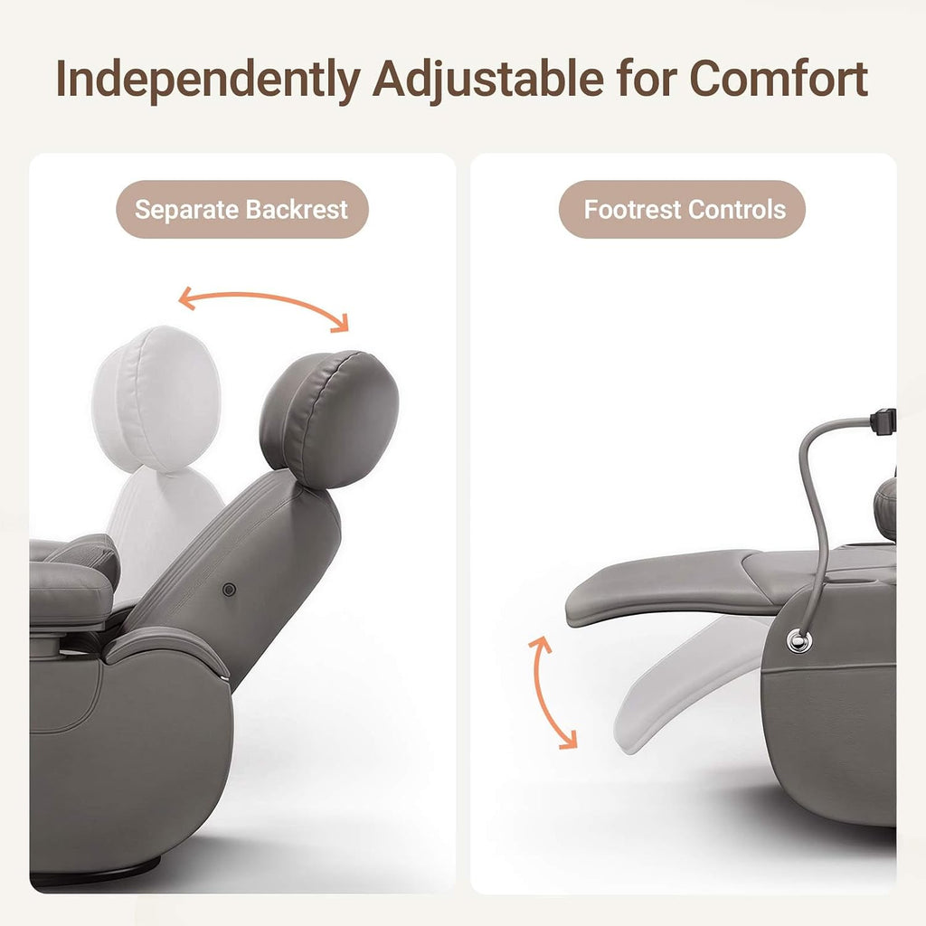 MAMAZING Lullapod Max Power Nursery Rocking Chair with Independent Recline & Footrest, Swivel Nursery Recliner Glider with Electric Adjustable Armrests, Silent Rocking, Oeko-TEX Certified