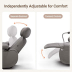 MAMAZING Lullapod Max Power Nursery Rocking Chair with Independent Recline & Footrest, Swivel Nursery Recliner Glider with Electric Adjustable Armrests, Silent Rocking, Oeko-TEX Certified