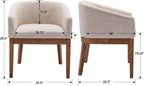 RIVOVA Mid-Century Modern Beige Dining Chairs Set of 8, Linen Upholstered Kitchen Dining Room Chairs with Natural Wood Legs, Curved Backrest Armchairs, Beige